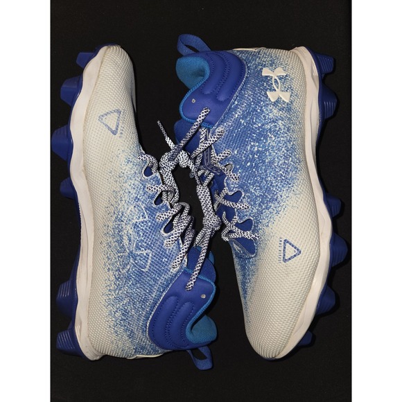 Under Armour‎ UA Size 11 Spotlight Fran RM 2.0 Cleats White/Blue - Picture 1 of 9